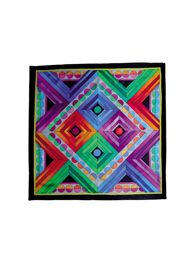 Préserti Willocq 90x90cm pongé 9: PWG154 Symétrie